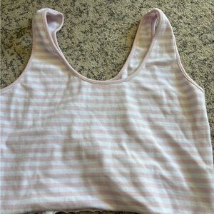 Striped Pink and White Tank Top
